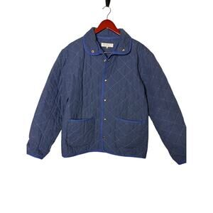 Utility Canvas Snap Quilted Jacket in Blue sz XS